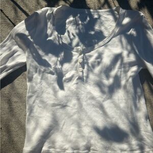 White Long Sleeve Brandy Top